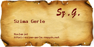 Szima Gerle névjegykártya